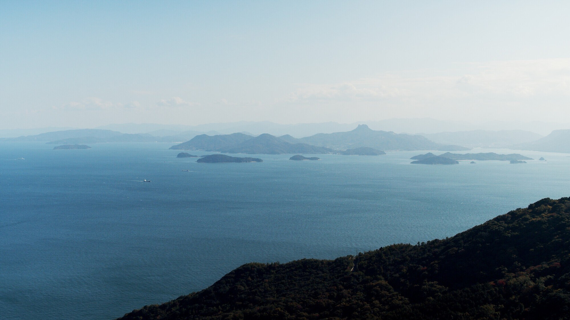 The Seto Inland Sea and its islands seen from Naoshima